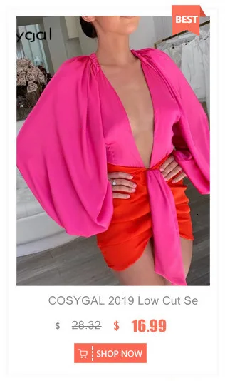 COSYGAL зимнее лоскутное сексуальное платье с низким вырезом, вечерние платья с блестками для ночного клуба, женское облегающее платье с рукавом-фонариком, мини Vestidos