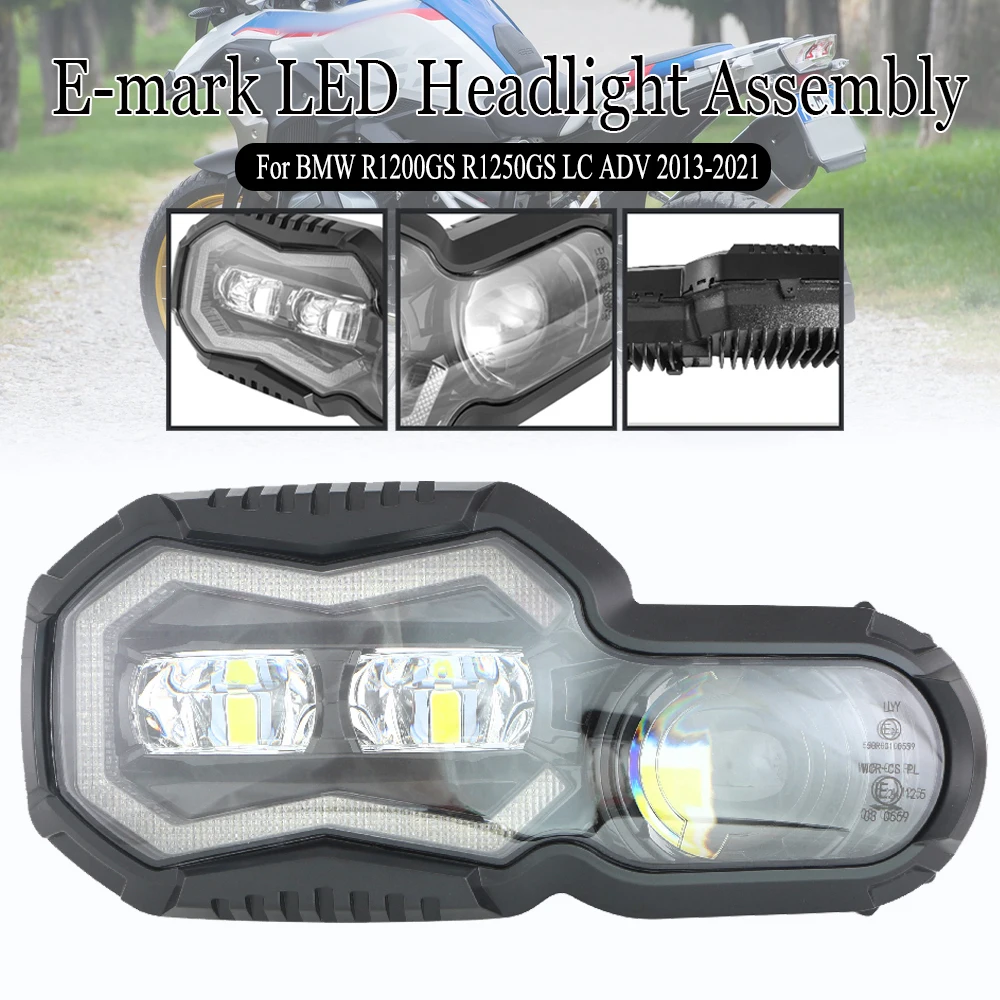 

E-Mark LED Headlight Assembly Gurad For BMW F800GS ADV F800R F650GS F700GS Motorcycle Head Light Lamp Headlamp Cover 2006-2018