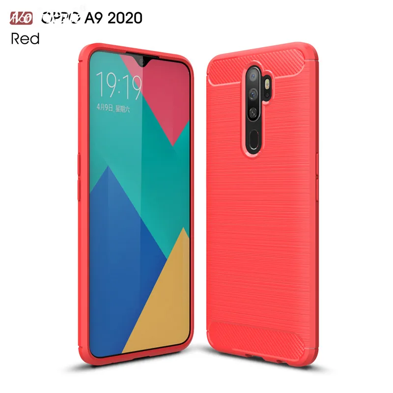 Чехол для OPPO A9, противоударный мягкий ТПУ матовый чехол для Oppo A11x, чехол для OPPO A9 /A11x 6,5" - Color: Red