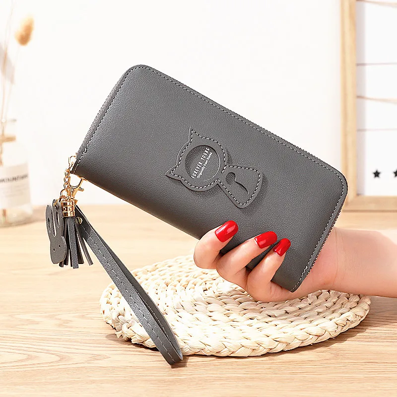 Wallet Women's Long Handbag Purse New Fashion Large Capacity Double Zipper  Mobile Phone Bags Cards Holder Printing Clutch Bag - AliExpress