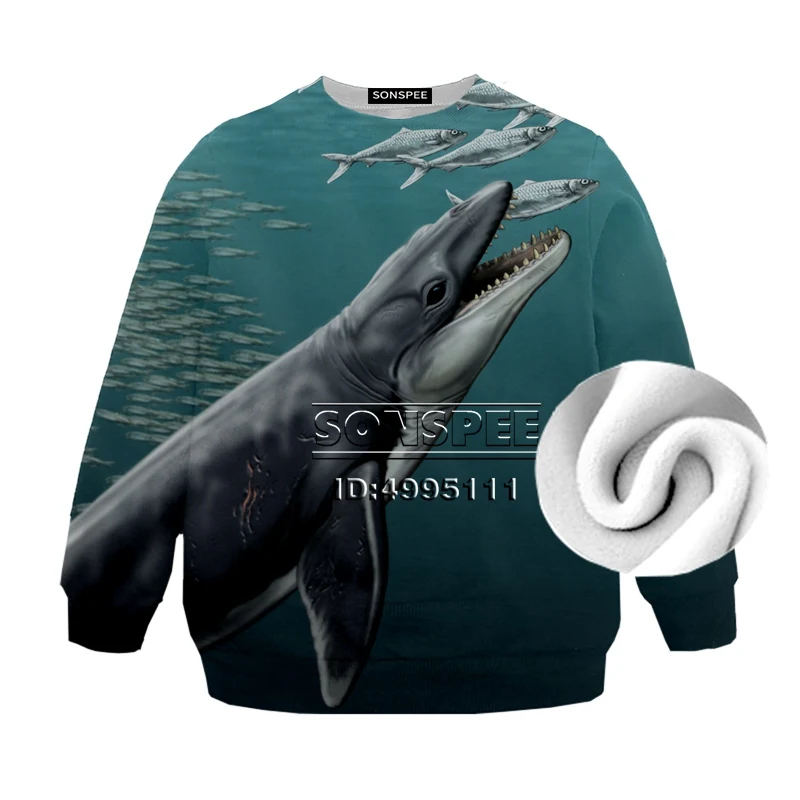 9 SONSPEE Fishing Fish Bird Eagle 3D Print Fleece Thick Casual Sweatshirt hoodies Boy Girl Kid Children Clothing Long Sleeve - Цвет: 9