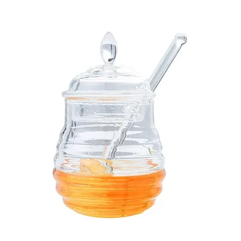 

2020 New Honey Pot with Stirring Rod 265ml/245ml Honey jar Kitchen Storage Drop Shipping