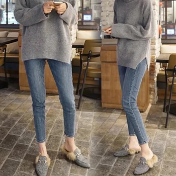 

Spring maternity pants retro blue pregnant women pregnant women jeans pants wearing thin trousers of the spring and autumn perio