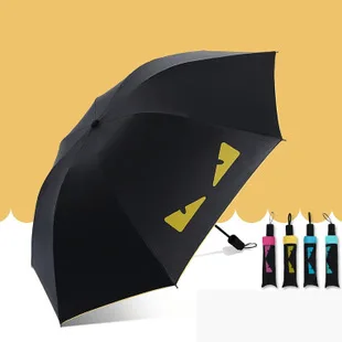 Currently Available Chinese-style Ink Painting Umbrella Sun-resistant Vinyl Rain Or Shine Dual Purpose Umbrella Women's Three-fo