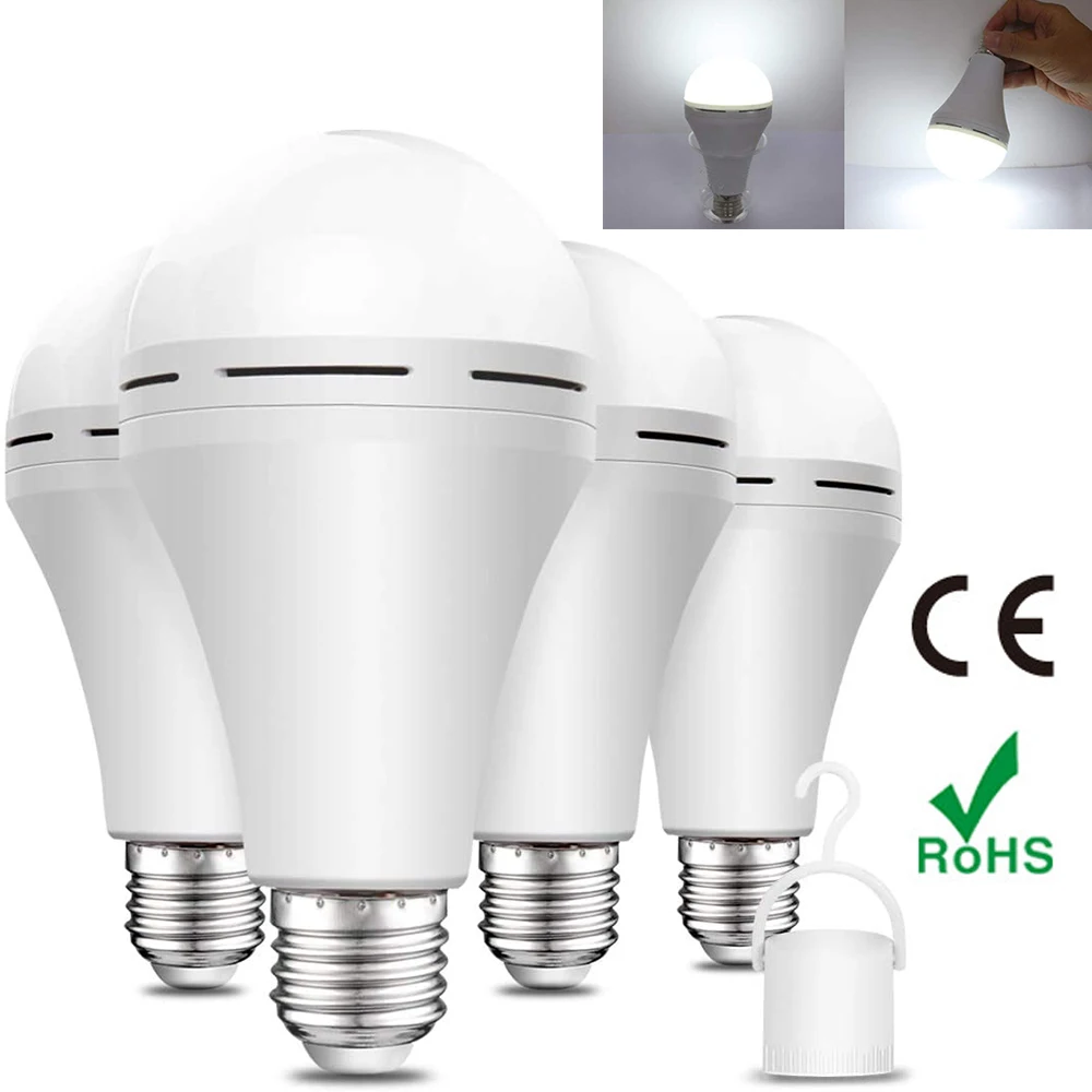 LED Bulb Pack of 2 Emergency bulbs Rechargeable LED light with Battery backup 