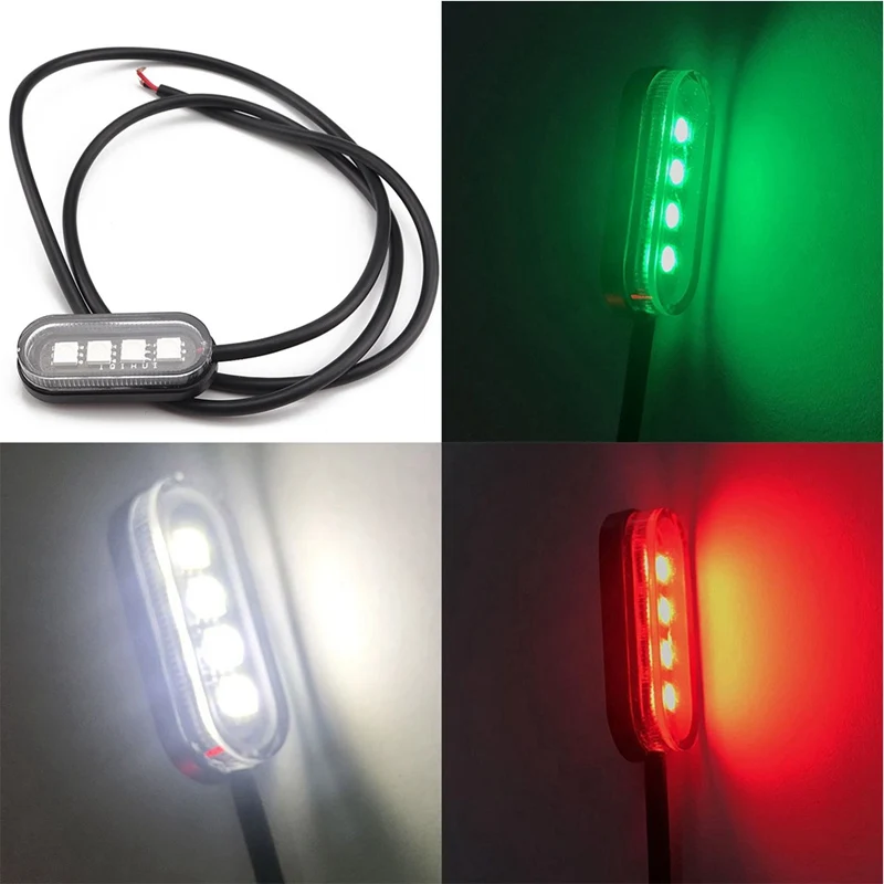 

10 Pcs Modified Motorcycle LED Lights 10 Pack-4 LED Motorcycle Flow Strobe Brake Lights Flashing Parking Lights