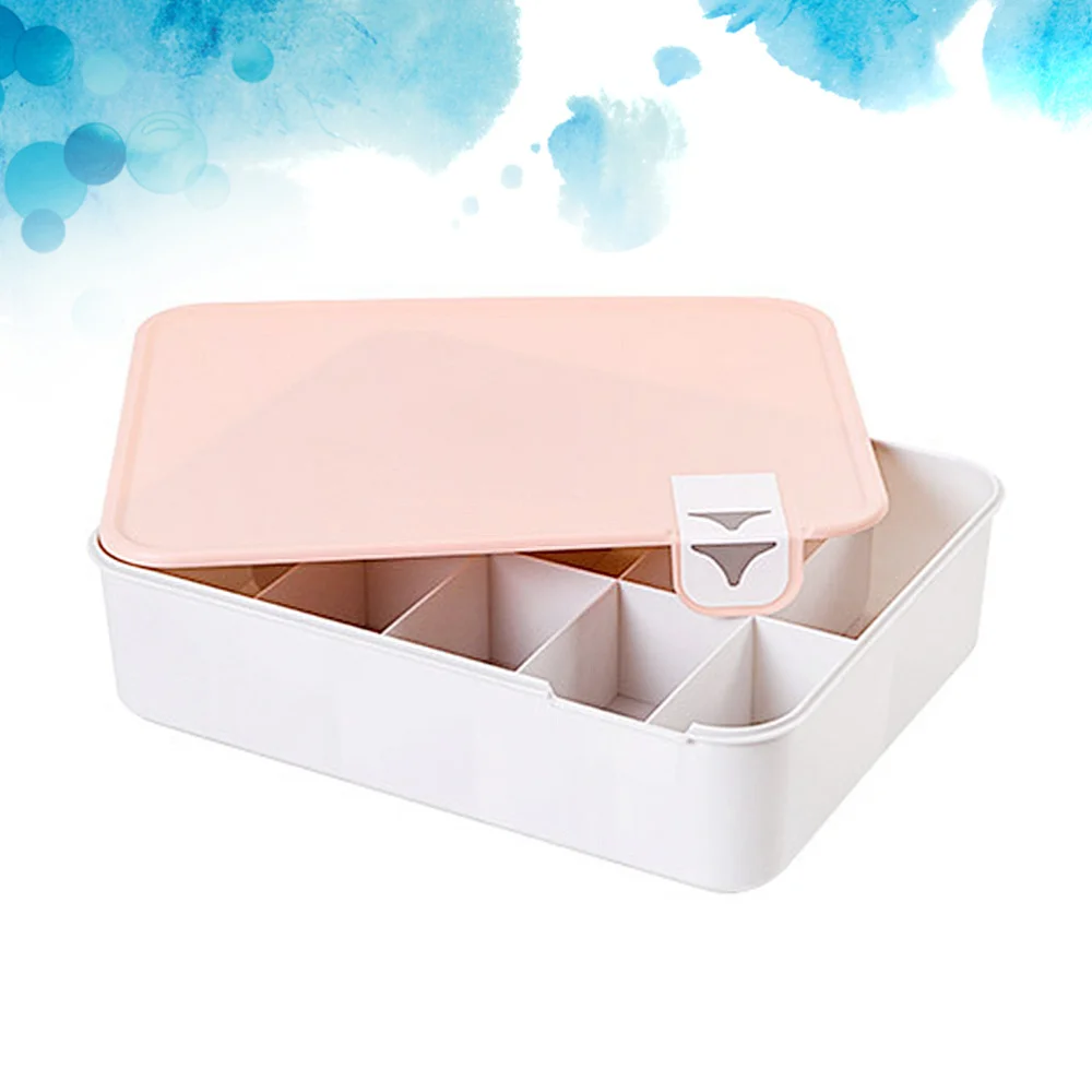 

1pc 10 Compartments Underpants Storage Box Underwear Panties Organizer with Cover and Mark
