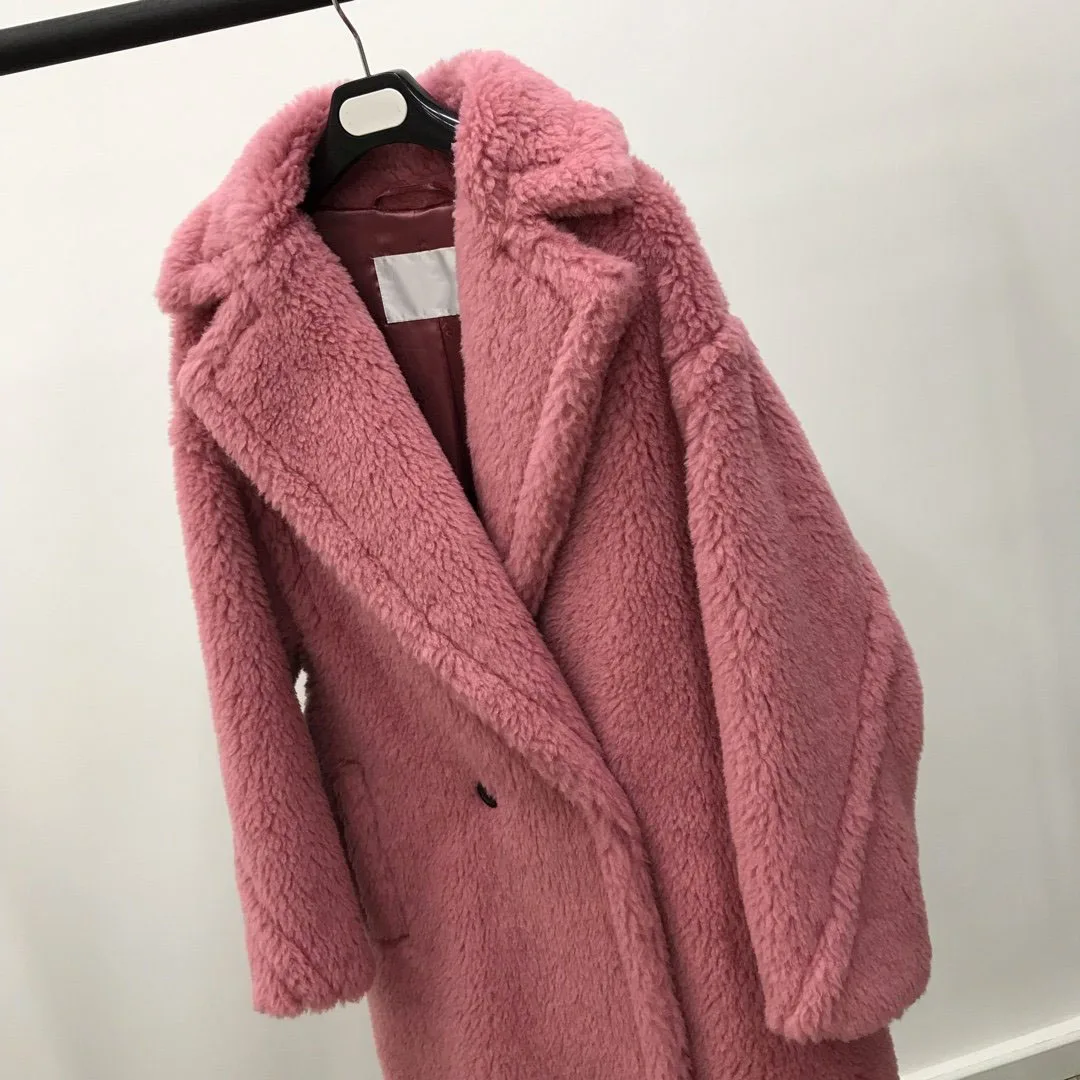 Ins/, модный дизайн, шерсть, куртка со звездами, зимняя верхняя одежда больших размеров, теплое пальто из настоящей овчины, меховое пальто, плюшевое пальто