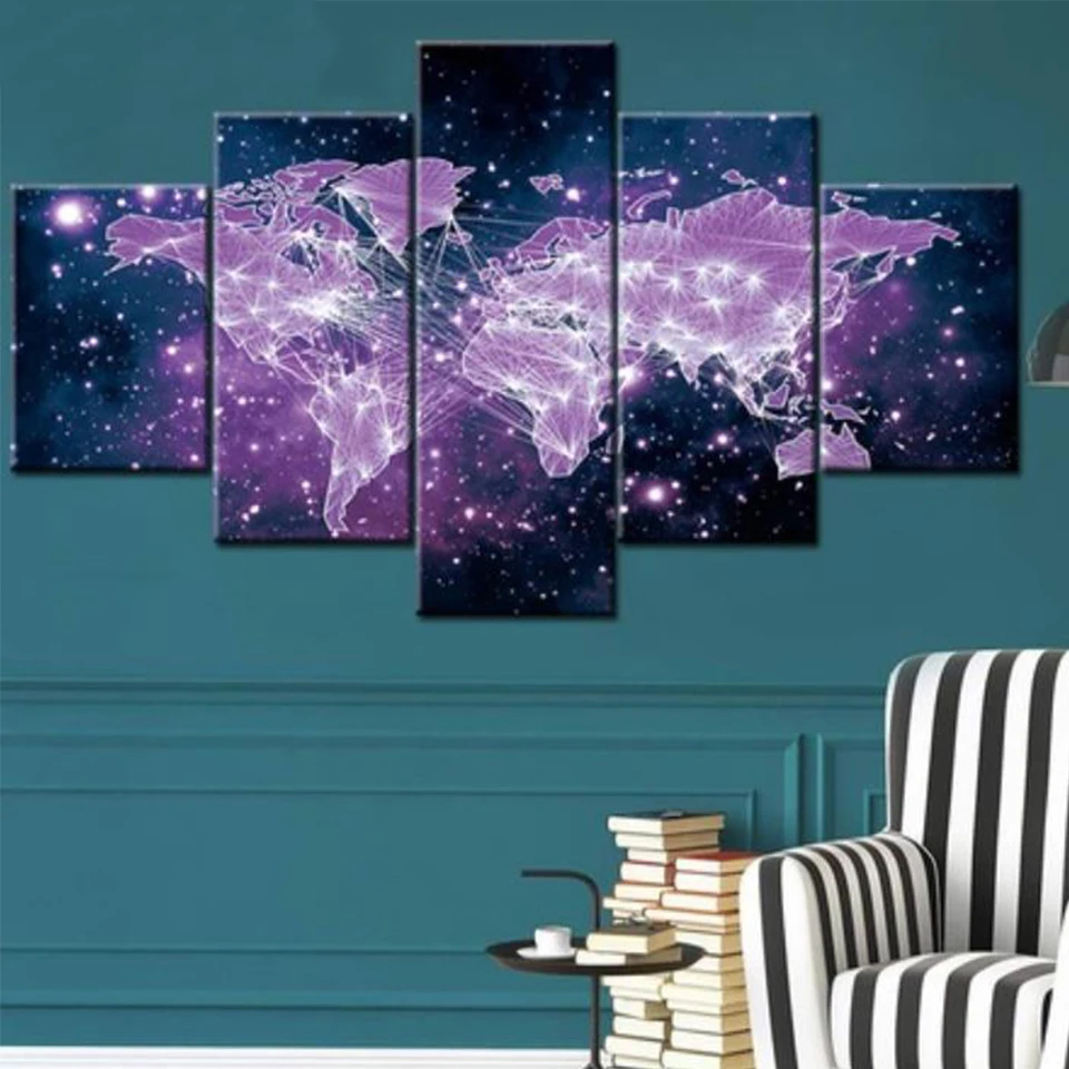 

Star Sky Map Full Square Round Diamond Painting 5 Piece Picture Of Rhinestone Mosaic Full Embroidery Landscape Home DecorZP-5002