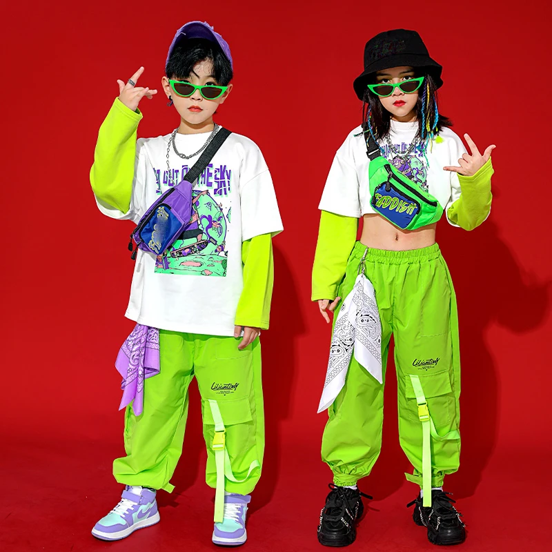 New Kids Hip Hop Dance Costumes Children Long Sleeved Loose Pants Suit ...
