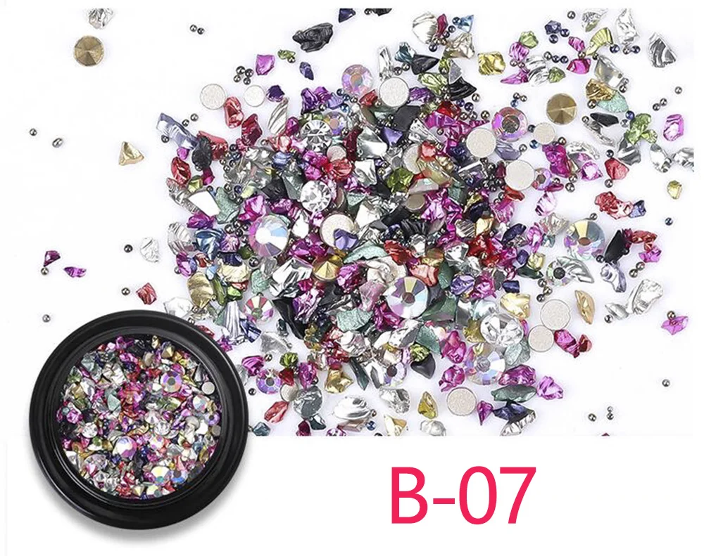 B-07 3D Стразы ab Crystal украшения к требованиям заказчика; сверкающие; с плоской задней Стекло, кристалл, алмаз украшения для ногтей Аксессуары для дизайна ногтей, товаров народного промысла - Цвет: B-07