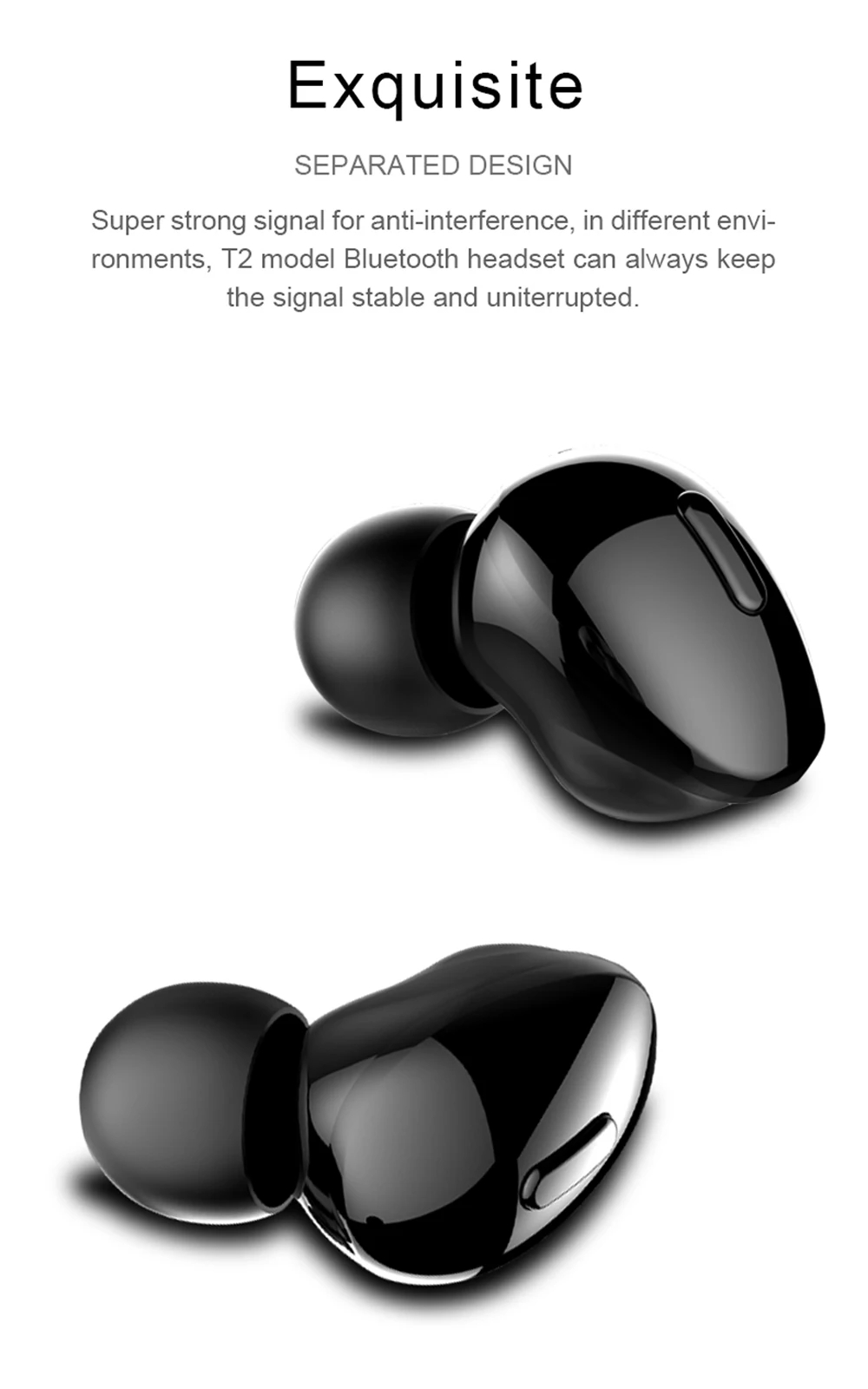 T2 TWS Bluetooth 5,0 Беспроводные наушники с микрофоном, 3D стерео бас гарнитура Беспроводные наушники для телефона