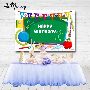 

InMemory Welcome Back To School Backdrops Learning Subjects Kids Birthdady Party Photography Backgrounds Custom Photocall