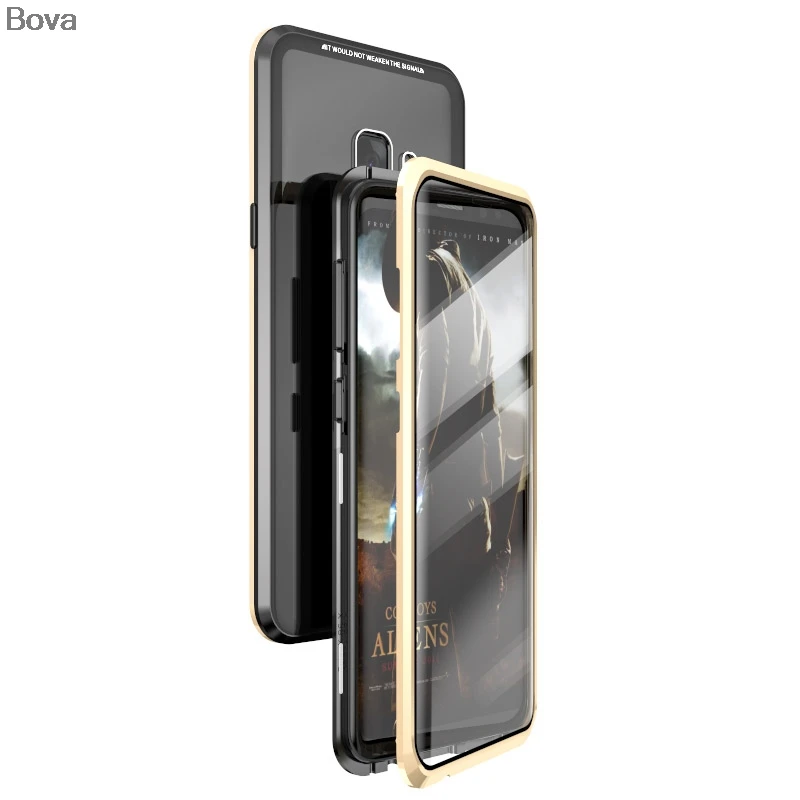 Роскошный Ультратонкий алюминиевый чехол-бампер Luphie для samsung Galaxy S9 и S9+ S9 Plus чехол - Цвет: SMWCW Black Gold