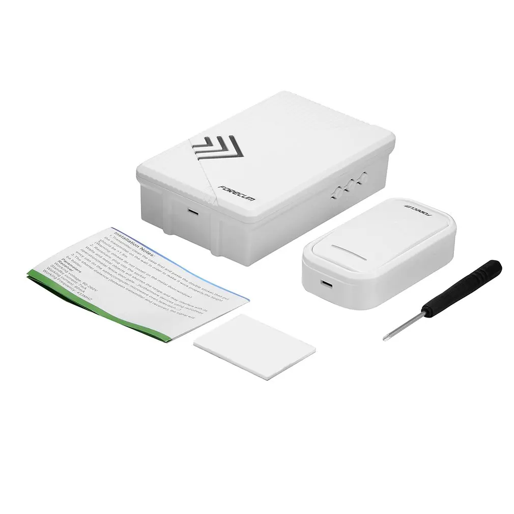 

Low-power Consumption Smart Wireless Doorbell Cordless Remote Control 36 Chimes White Home Improvement Door bell US Plug