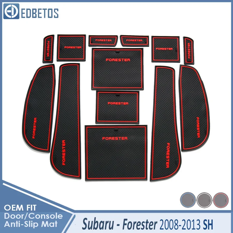 Forester 08-13 Red Противоскользящий коврик для Subaru Forester 2008 2009 2010 2011 2012 2013 SH аксессуары затворный слот подставка анти-грязный Салонные подложки автомобиля - Название цвета: Forester 08-13 Red