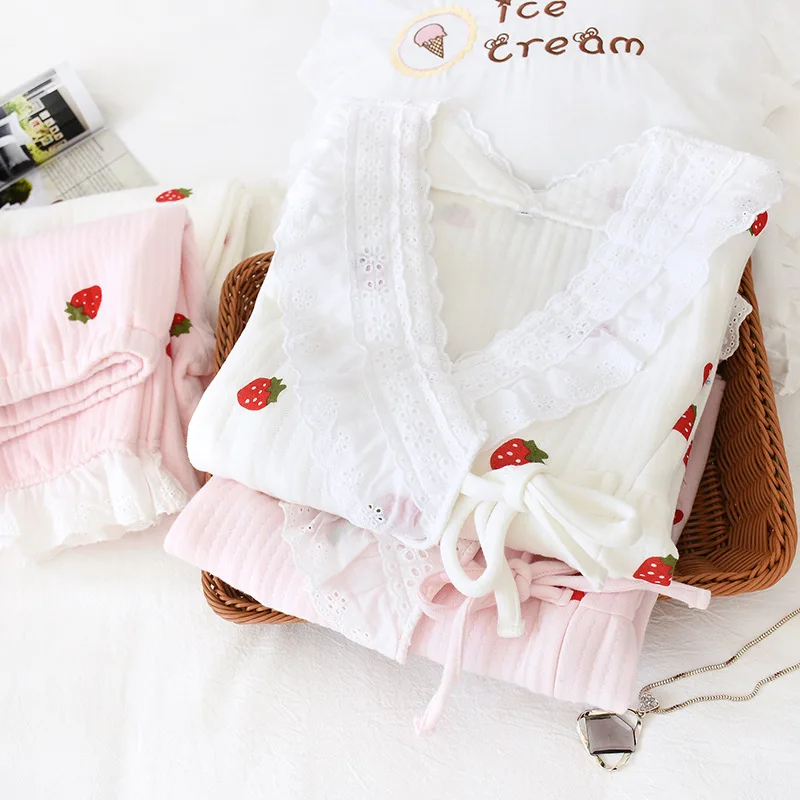 Autumn Winter Maternity Breastfeeding Pajama Set Pregnant Women Warm Nightwear Pregnancy Nursing Sleepwear Clothes Suit