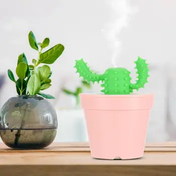 

1L USB Mini Ultrasonic Air Humidifier Cactus Timing Aromatherapy Essential Oil Diffuser Aroma Mist Maker Fogger Mini with light