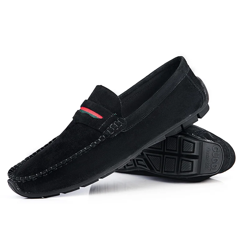 

Beanie shoes leather spring new Korean version of the British youth sets of soft bottom lazy shoes men's tide driving shoes