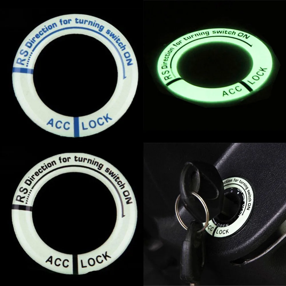 Optional Color Night Vision Light Luminous Ignition Switch Sticker Glow Key Ring Hole
