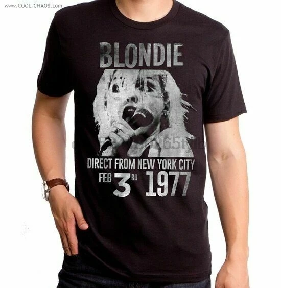 Blondie футболка постер музыкальной группы Нью-Йорк City1977Retro NewMen Tee |
