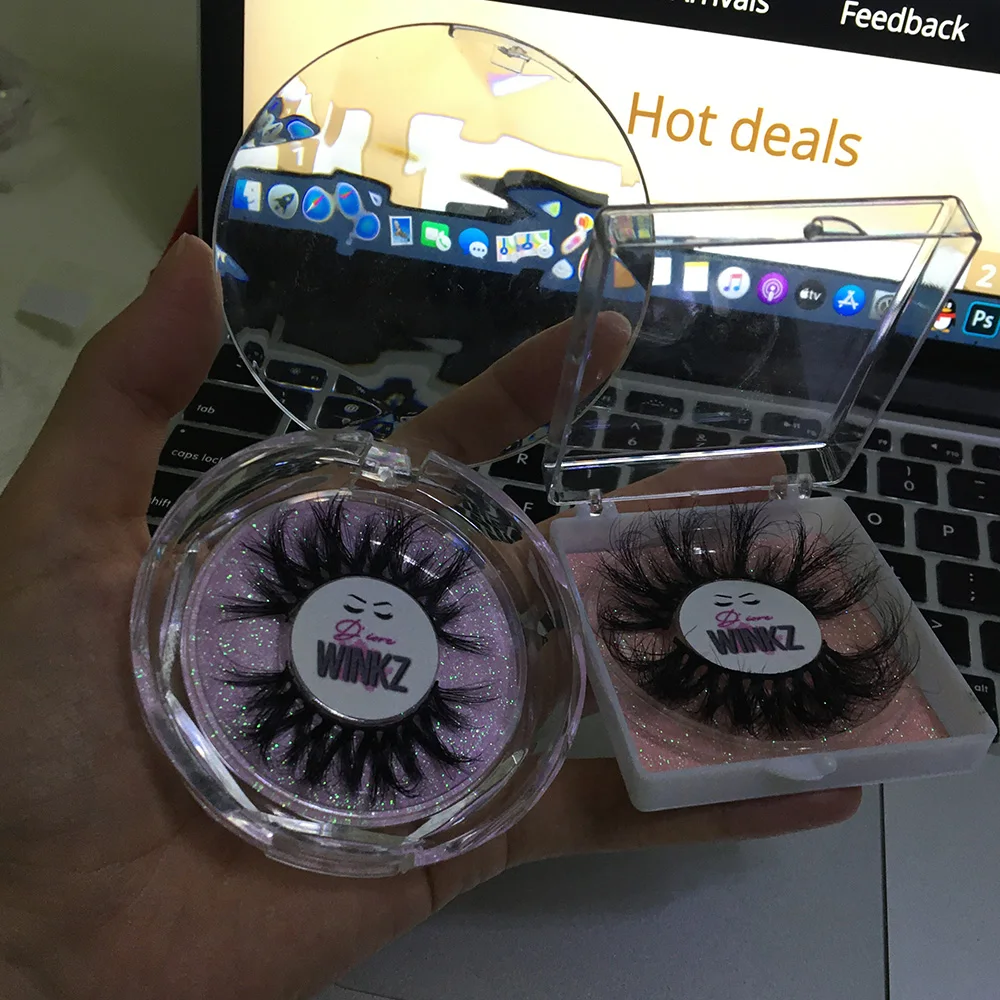 

BossGirl Mink Lashes Wholesale 5D 22 mm Long Little Dramatic with Round Case Crystal Circle Eyelash Packaging Free Fast Shipping