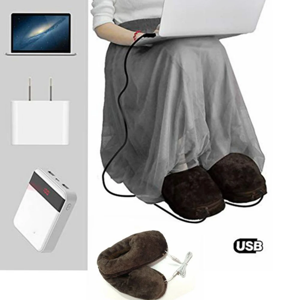 Портативный Холодный рельеф USB подарок нагретая тапочка мягкая надежная домашняя грелка для ног зимняя подушка для сиденья практичная электрическая нагревательная обувь