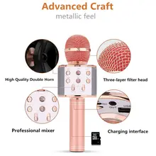 Беспроводной портативный ручной Bluetooth караоке микрофон пение машина 634F