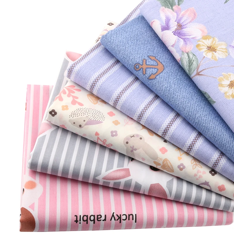 Nanchuang фиолетовая хлопковая ткань с принтом для шитья, Лоскутная Ткань для скрапбукинга 20x25 см