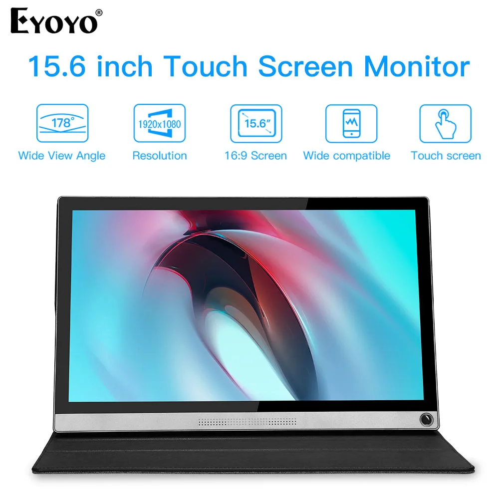 

EYOYO EM15Z New 15.6" IPS LCD Touch Screen Gaming Monitor FHD 1920Ч1080 Type USB C HDMI USB Input Display for Laptop Phone PC