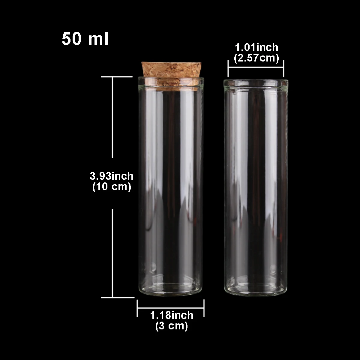 Elegant Glass Test Tubes with Cork Stoppers - Set of 24 Versatile Dragee Jars