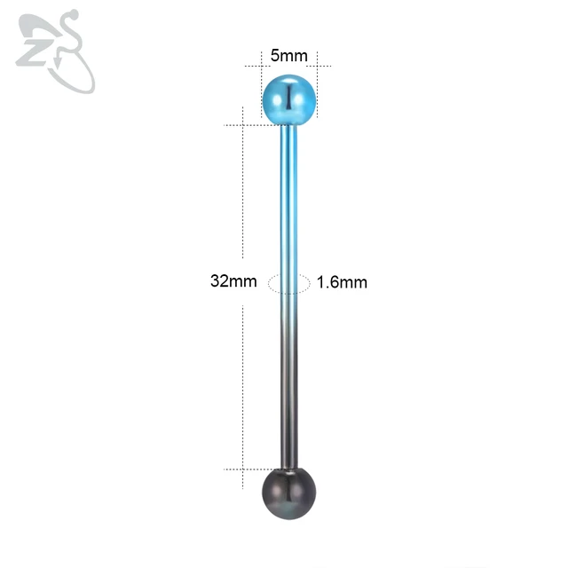 ZS 1 PC Colorful Stainless Steel Long Industrial Barbell Ring For Women Men 14g Snake Ear Tragus Helix Ear Piercing Body Jewelry Style 14