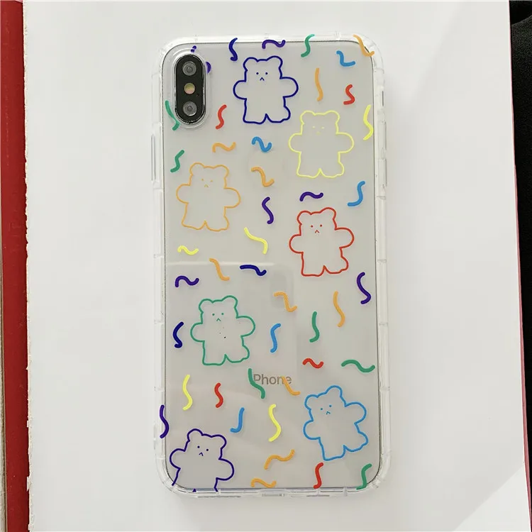 Niceking для iPhone 6, 6s, 7, 8 Plus, X, XR, XS Max, чехол с милым мультяшным медведем, Кроликом, мягкий ТПУ чехол для телефона, для iPhone 11 Pro, Max, чехол - Цвет: 5