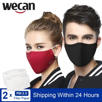 

Wecan Cotton Anti Dust Mouth Face Mask korean style Unisex maska Respirator with Carbon Filter Mask PM2.5 Black Mouth caps Masks