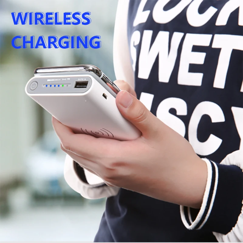 Banco de energía de carga inalámbrica para teléfono, cargador de batería externo de 30000mAh, 2 USB, para iphone y Android - Imagen 6