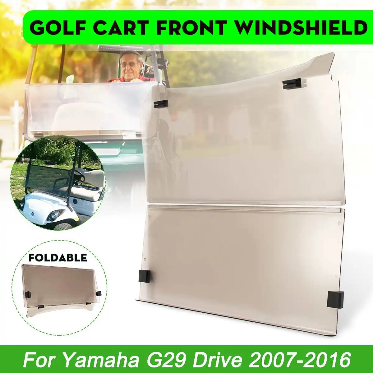 Golf Cart Tawny складное переднее ветровое стекло ветрового стекла дыма для E-Z-GO TXT 1994-2013 для Yamaha G29 Drive 2007 - Цвет: 2