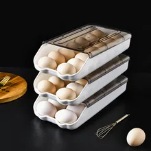 

Household Egg Refrigerator Storage Box Drawer-Type Plastic Transparent Dumpling Box Double Layer Egg Tray
