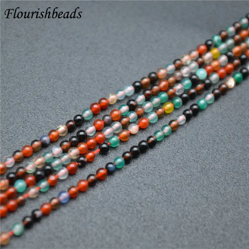 

2mm Natural Mix Color Agate Round Loose Beads Jewelry Making Supplies 10pc Per Order