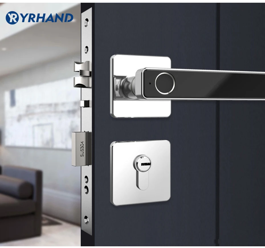 Biometric Fingerprint Smart Lock Digital Keyless Electronic Door lock unlock by Fingerprint and key - 4000200254930