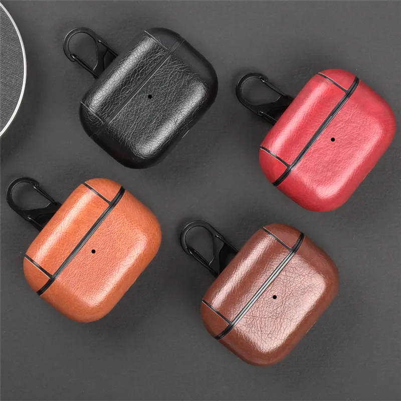 KJOEW для Airpods Pro Чехол чистый цвет кожа с кнопкой PC чехол для airpods 3 pro защитный чехол для бизнес аксессуаров
