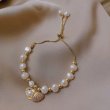 

Shell Freshwater Pearls Bracelets Women Delicacy Students Best Friend Elegant Hand Jewelry INS Non-mainstream Design Bracelets S