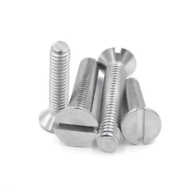 10/50pc M1.6 M2 M2.5 M3 M4 M5 M6 304 A2-70 stainless steel GB68 Metric Threaded Slotted Flat Countersunk Head Machine Screw Bolt