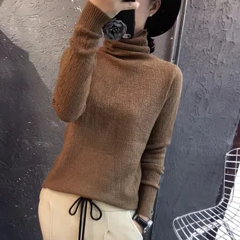 

European station Sweater Womens Pullover Thick 2020 Autumn Winter Tops New Style High-neck Sweaters Female Knitted Shirt Tops