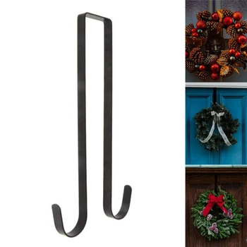 

Double Wreath Hanger Hook Black Premium Over The Door Metal Double Sided Wreath Hanger Kitchen Hanging Storage Hook