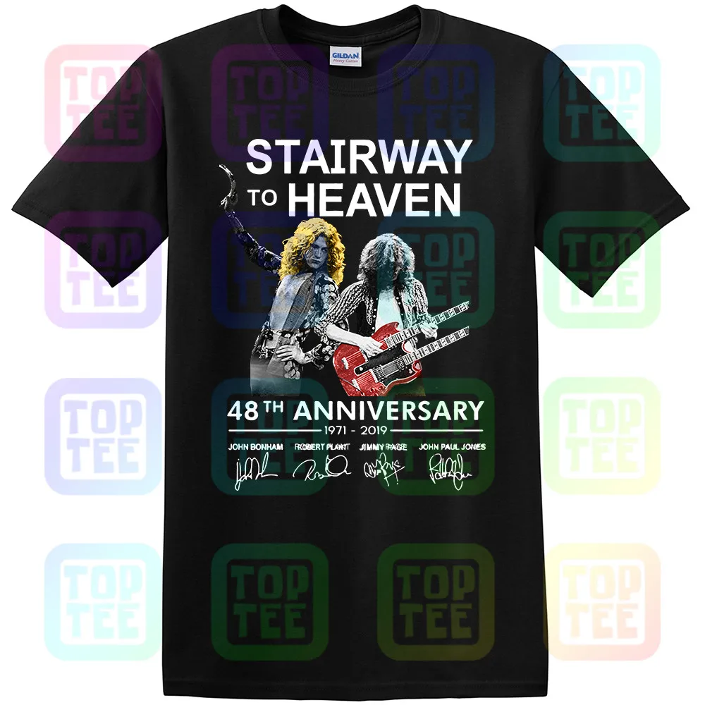 Led Zeppelin Stairway To Heaven 48Th юбилей футболка черный хлопок Мужская Уличная размеры S-3Xl