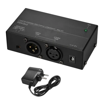 

Universal Ammonia Super Compact Condenser Microphone Phantom Power 12V with Power Adapter US Plug