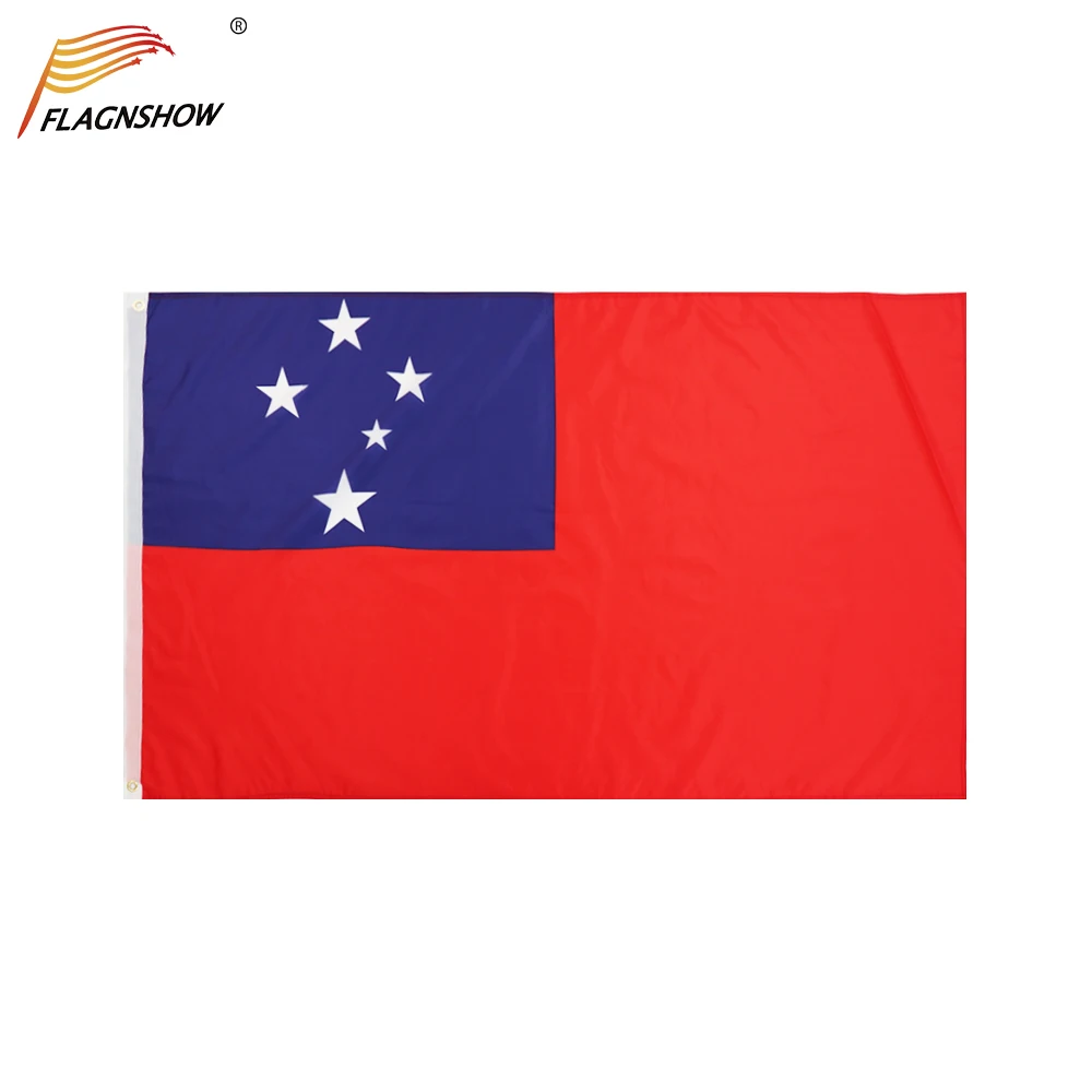 

Flagnshow Samoa Flag 3X5 FT Hanging Samoan National Flags Light Polyester with Brass Grommets Free Shipping for Decoration