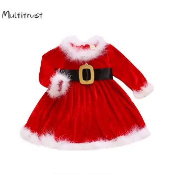 

1-6Y Kids Baby Girls Red Velvet Tutu Dress Christmas Party Girls Princess Formal Dresses Autumn Winter Baby Clothes Outfits