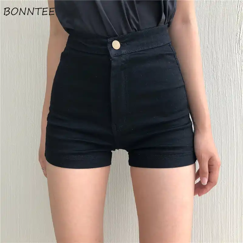 short preto cintura alta