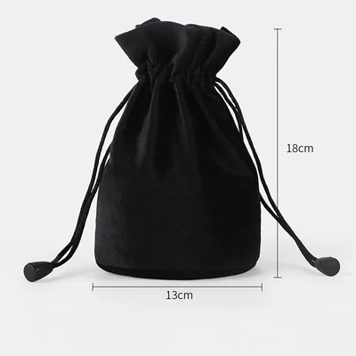 10pcs/lot 13x18cm Black/Purple/Brown/Grey/Green Round Bottom Drawstring Silk Velvet Pouch Wedding Gift Packing Decor Favors Bags